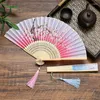 Figurki dekoracyjne w stylu chiński fan tańca lato vintage bambus składany ręka impreza ślub klasyczny składany prezent