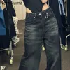 Pantalon Femme Herbst Winter Breite Bein Hosen Hohe Taille Lose Jeans Frau Vintage Street Fashion Harajuku Y2K Hose Hose 240314