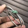 Tiffanybracelet Heart Tiffanyjewelry Designer voor dames sieraden Jewielerie armband knoop nieuw product ingelegd met groene diamant v gold fas