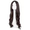 Peruki ciemnobrązowe peruki Feishow Syntetyczne ciepło odporne na błonnik długie kręcone środkowa linia włosów Kobiet Salon Party Hairpiece