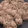 Decoratieve Bloemen 144 stks 2 cm Mini Foam Rose Bloem Met Garen Kunstmatige Teddybeer Voor Bruiloft Decor DIY Krans nep