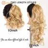 Syntetiska peruker Meifan Long Wave Curly Ponytail Syntetiska hårstycken Ribbon DrawString Wrap Clip on PononyAil Hair False Hair Pieces 240329