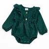 Girlymax Christmas Winter Hunter Green Swiss Dot Baby Girls Kids Clothes Mommy Me Dress Romper Family Look Sybling 240311