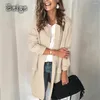 Women's Suits 2024 Selling Women Fashion Casual Suit Jacket Solid Color Long Sleeve Turn-Down Collar Cardigan Coat