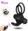 Super Krachtige Afstandsbediening Vibrator Penis Cock Siliconen Ringen Volwassen Speeltjes Voor Man Vibrerende Clitoris Stimulator Voor Paar Y6096409