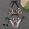 Costumi da bagno da donna 1 set di costume da bagno da donna elastico a tre punti e bellissimo costume da bagno bikini stampato set da piscina J240319