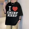 J'aime Chief Keef T-shirt Hommes Femmes Mode Hip Hop Harajuku T-shirt à manches courtes Esthétique Vintage T-shirts surdimensionnés Tops 240313