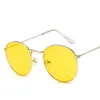 Sonnenbrille Gold Metallrahmen Frauen Spiegel Runde Sonnenbrille Beschichtung Reflektierende Retro Marke Designer Trend Brillen