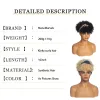 Wigs Short Afro Kinky Curly Headband Wig 2 In 1 Turban Wigs for Black Women Synthetic Wrap Wig Soft Fluffy Heat Resistant Fiber Hair