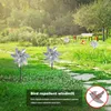 Decorazioni da giardino Durevole 7 foglie Repellente per uccelli Mulino a vento Spinner Pratico multifunzionale Classico fai da te Deterrente Girandola laser argento