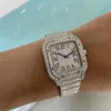 Lyxurklockor för herrmekaniska gör antomatisk rörelse Stainlwatchess Steel Full Ice Out Moissanite Top Brand Swiss Designers Wristwatch