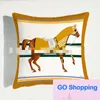 New Pattern Light Luxury Horse Series Square Pillows Holland Velvet Super Soft Sample Room Decoration Printing Cushion Cover Quaitly