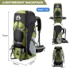 Covers Night Cat wandelen Backpacks 70L Camping Backpacking Packs For Men Women Lightweight Outdoor voor reizen, geen intern frame