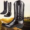 Botas 2023 pontas pontiagudas de cowboy western boots outono impermeabilizante plataforma plata