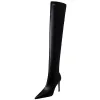 Laarzen bigtree schoenen nestiletto sexy overtheknee laarzen zwarte lederen laarzen sexy dunne hak laarzen winter long laarzen plus maat 43