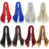 Synthetic Wigs European and American African New Black Medium Long Straight Hair Womens Chemical Fiber High-Temperature Fiber Wig Synthetic 240329