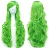 Synthetic Wigs Soowee 80cm Synthetic Hair Long Wavy Cosplay Wig Pink Rose False Hair Wigs-female Green Wigs for Women Peruk 240329