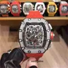 Richa Luxe heren mechanisch horloge Beroemd horloge heren dezelfde gepersonaliseerde wijnvatvormige hemelster grote wijzerplaat volautomatische mechanische holl