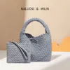 Hoge kwaliteit design tas Handgemaakte geweven denim handtas Modieuze en hoogwaardige groentemand Schouder Casual Veelzijdige crossbody voor dames