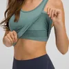 Active Shirts AL Débardeur avec coussin de poitrine embellissant le dos Yoga léger respirant minceur gilet d'entraînement sans couture pour les femmes