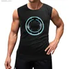 Men's Tank Tops New Tron - Sams ID Disc Tank Top muscular man Mens gym t-shirts tops L240319