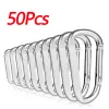 Accessories 50/100pcs Buckles Aluminum Carabiner Spring Belt Clip Key Chain 4.6x2.5cm For Outdoor Activity Camping Fishing Hiking Travel