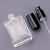 Bouteilles de stockage Bouteille carrée en verre transparent 30/50/100 ml Argent Parfum Conteneurs cosmétiques Ligne Mist Spray Pocket
