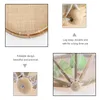 Dinnerware Sets 2PCS Bamboo Woven Steamed Bread Basket Chic Farmhouse Insect-proof Sieve