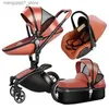 Poussettes # Haute paysage bébé poussette 3 en 1 avec siège auto et poussette luxe infantile poussette ensemble nouveau-né bébé siège auto chariot L240319