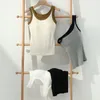 Damen-Tanktops, Weste für Damen, mit Überzug aus reiner Baumwolle, fester Brust, eine Körbchengröße, schlanke Passform, sportliche Schönheit, hinten zum Tragen von Oberteilen, Trägern, individuell