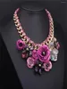 Halsketten mit Anhänger Bunte Blumenjuwelen-Baumwollseil-gewebte Halskette