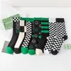 Meias masculinas inverno outono homem louco conjunto dos desenhos animados personalizado preto verde xadrez engraçado skate esportes algodão vender