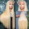 30 Inches 613 Blonde 13x4 HD Transparent Lace Front Human Hair Wigs Remy 200 Density Bone Straight Lace Frontal Wig for Women