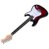 Guitar Electric Guitar with Solid Bassood Body, 6 String, 24 Frets, Red, Black, Natural Color, 648mm Scale Length, Good Handcraft