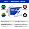 LiFePo4 батарея 12 В 100 Ач 200 Ач литий-железо-фосфатная аккумуляторная батарея класса А встроенная BMS для домашнего хранения энергииEV RV