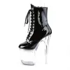 Stivali Fashion Sexy Knight Female Female da 8 pollici Piattaforma di tallone Stivali alla caviglia per donne Scarpe inverno autunno 20 cm Black Pole Dancing Stivali Nuovi