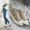 Scarpe casual Scarpe da ginnastica con plateau piatto da donna in tela leopardata Donna High Top Tenis Mujer