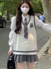 Japanische Nette Schuluniform Frauen Koreanischen Winter Stricken Pullover Rock Sets V-ausschnitt Langarm Jk Uniform Schule Mädchen Cosplay 240319