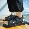 Stoff Stretch Fashion Männer 884 Sandalen im Freien leichte Strandschuhe atmungsaktive Hausschuhe dicker Sohle 4 cm Sandalien Hombre 5