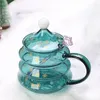 Tasses en verre cuillère à thé couvercles pour enfants de noël et agitateurs étoiles tasse résistante à la chaleur pour Noel double paroi cadeau café avec tasses à thé au lait