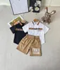 Preppy-Stil Kinder Plaid Kleidung Sets Jungen Mädchen Brief gedruckt Kurzarm-Shirt mit Shorts Röcken 2 Stück 2024 Sommer Kinder Designer-Outfits S1240