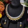 Missvikki luxe 4 pièces collier Bracelet boucles d'oreilles bague ensembles pour femmes mariage Naija mariée cubique zircone Dubaï robe ensemble de bijoux 240307