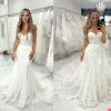 Abito da sposa arabo a sirena Dubai con strascico staccabile Sweetheart pizzo appliuqe senza maniche abiti da sposa taglie forti