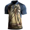 Designer Summer New Mens Casual T-shirt a maniche corte Polo a righe con cerniera con colletto ribaltabile