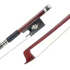 Guitar NAOMI Brazilwood Violin Bow 4/4 Violin/ Fiddle Bow Round Stick White Mongolia Horsehair Ebony Frog Well Balanced Bow