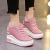 Casual Shoes Spring Women's Muffin Tjock Bottom Platform Wedge With Wild Pink Sports ökade Single Shoe Designer Sneakers