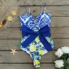 Abiti ZAFUAZ Sexy 2023 Donne Push Up Costumi interi Costumi da bagno con volant Costumi da bagno stampati Costumi da bagno bikini Gonna Cintura Monokini