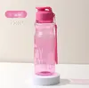 Bouteille d'eau transparente 10 couleurs, tasse de Sport Portable pour boire des outils de cuisine, bouteille d'eau de 550ml pour l'école, la salle de sport, les voyages, les filles et les garçons