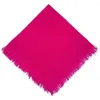 Scarves 75cm Tassel Head Scarf Elegant Soft Large Size Pure Color Shawl Windproof UV Protection Square Neck Travel