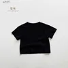 Tシャツキッズ半袖Tシャツ2023夏の男の子と女の子が韓国スタイル新しいファッショナブルなカジュアルルーズトップベイビーシンプルTシャツC24319